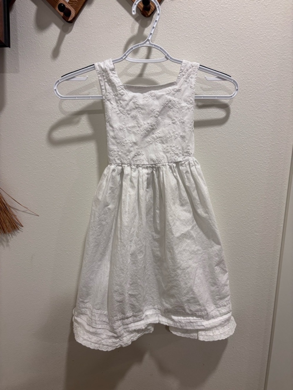 Copper Key White Sleeveless Lace-Detail Girls Dress